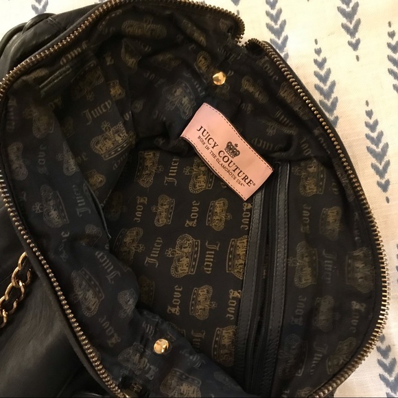 Juicy Couture Bag Black Cow Hide Chain Strap - Picture 2 of 16